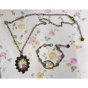 Candy Candy キャンディ・キャンディ Candice White Ardlay Cabochon Bronze Necklace and Bracelet Set 2